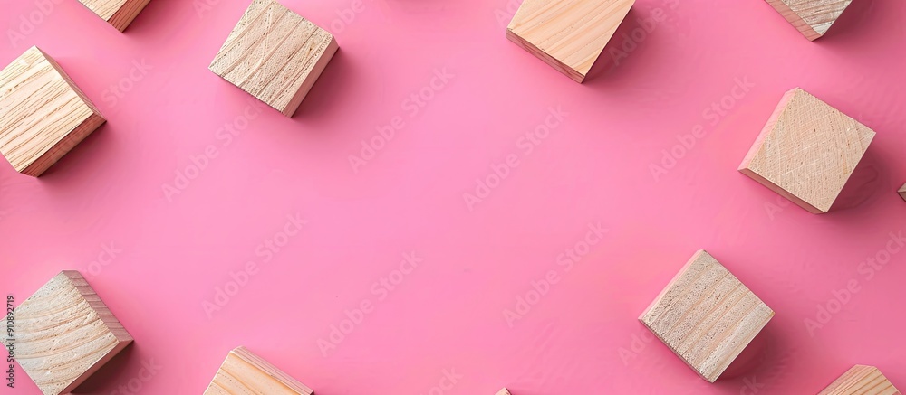 Poster Wooden blocks with the phrase Apply now amidst a lovely pink backdrop ideal for business and application related themes featuring copy space image