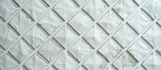 Obraz premium Embossed rhomboid patterns on a transparent plastic background create a visually appealing copy space image