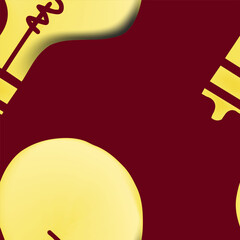 Seamless vector pattern with chaotic light bulbs for back to school on dark red background