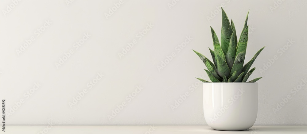 Aufkleber minimalistic plant displayed on a white background with space for copying your image