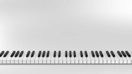 Fototapeta premium A piano keyboard on a white background