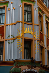 Obraz premium Early summer vacation in Riga, Latvia. Beautiful architecture