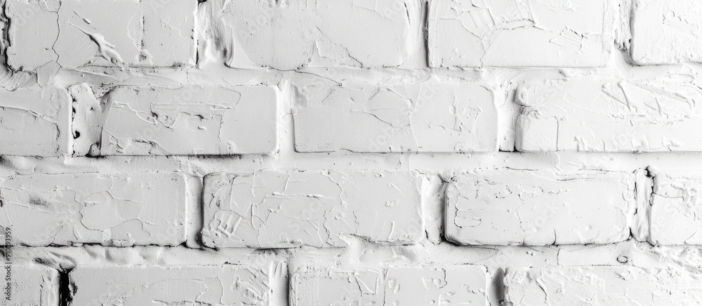 Fototapete White bricks creating a backdrop with copy space image