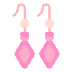 Earrings Icon in Flat Style