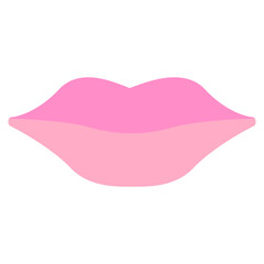 Lips Icon in Flat Style