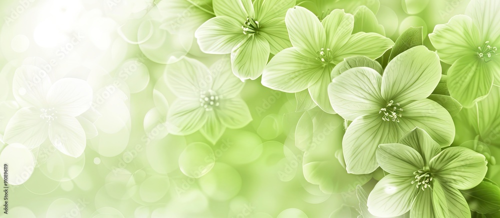 Poster green flower background with copy space image