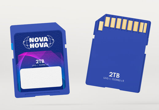 Product Flatlay SD Cards Mockup