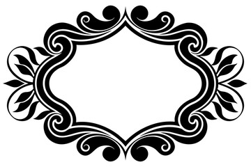 Ornamental frame silhouette vector on a white background 