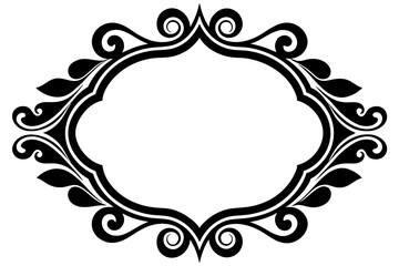 Ornamental frame silhouette vector on a white background 