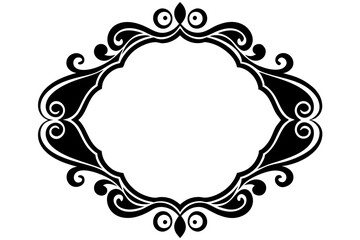 Ornamental frame silhouette vector on a white background 