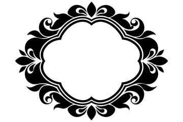 Ornamental frame silhouette vector on a white background 