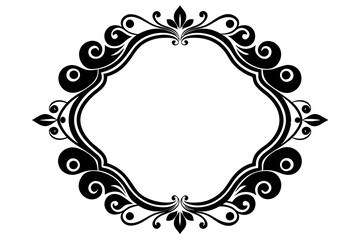 Ornamental frame silhouette vector on a white background 