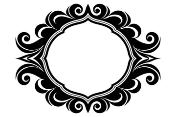 Ornamental frame silhouette vector on a white background 