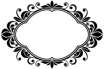 Ornamental frame silhouette vector on a white background 