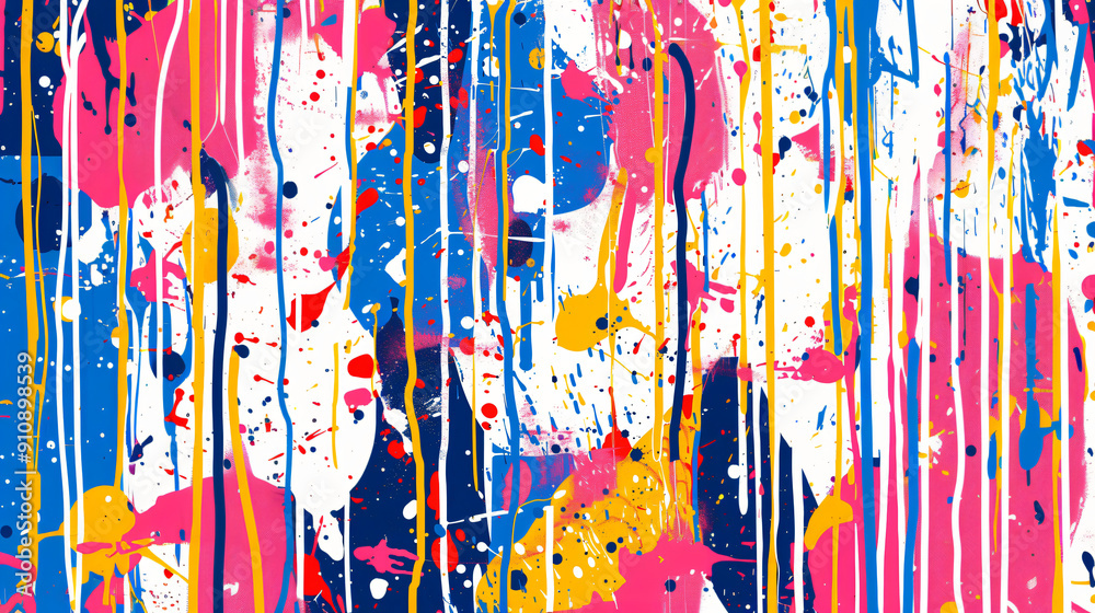 Aufkleber abstract design created with colorful paint dripping on a white background