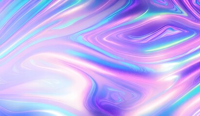 Obraz premium Iridescent chrome wavy gradient cloth fabric abstract background, ultraviolet holographic foil texture, liquid surface, ripples, metallic reflection. 3d render illustration.
