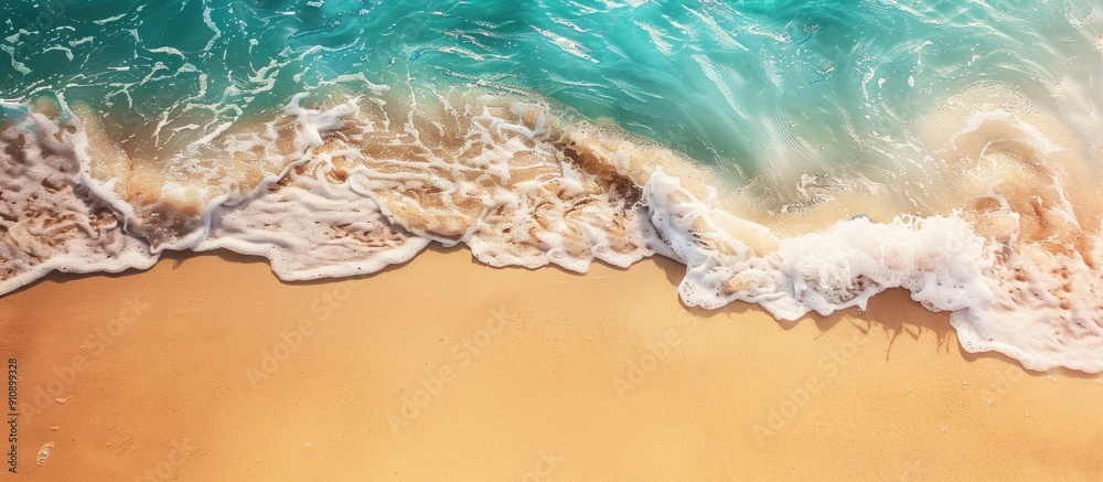 Aufkleber Top view of sandy beach providing a textured background with ample copy space image