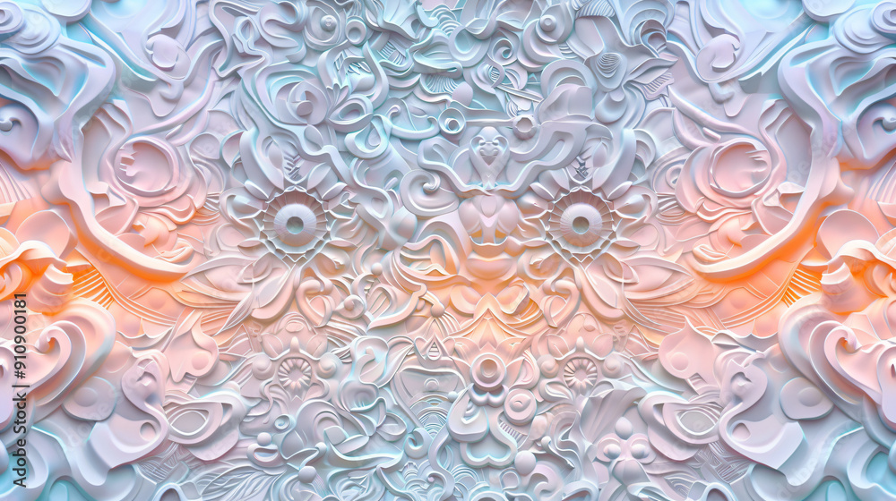 Fototapete intricate three-dimensional decorative background with a complex pattern