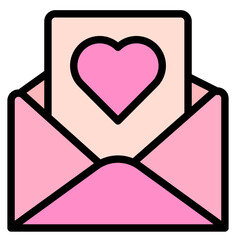 Love Letter Icon in Filled Line Style