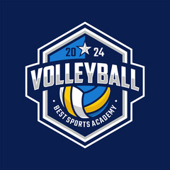 Obraz premium Volleyball championship logo emblem design illustration
