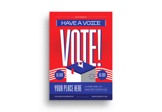 Red Bold Election US Flyer Layout