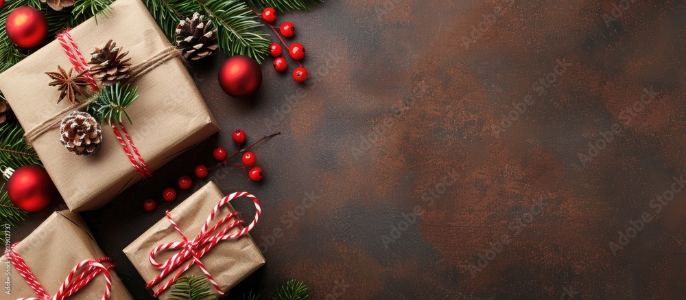 Poster list for christmas shopping with an image of space to copy