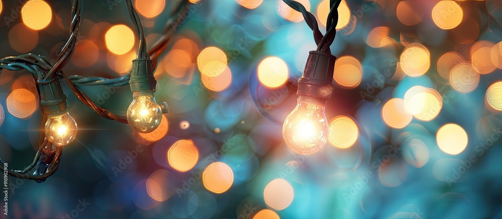 Aufkleber string lights enhancing a festive atmosphere ideal for decoration creating a cozy ambiance for any o