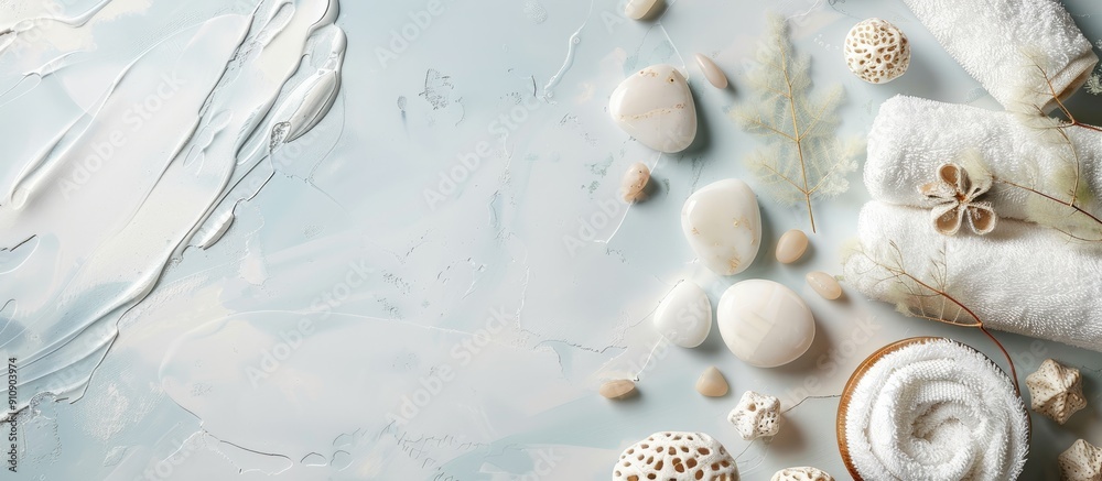 Poster Spa composition on a light background with copy space image