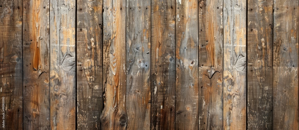 Aufkleber A vintage wooden wall with a weathered grunge texture in brown providing a rustic backdrop with room for copy in the image