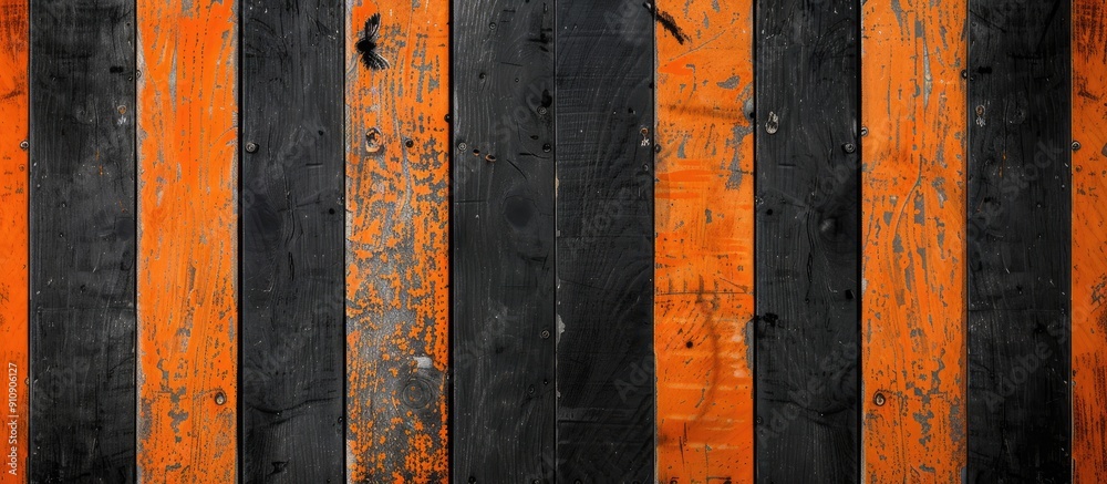 Aufkleber background featuring a wooden texture with black and orange stripes ideal for a halloween theme with