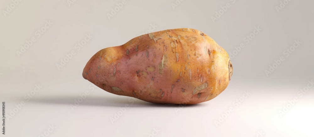 Poster white background for a solo sweet potato with space for text or visuals. creative banner. copyspace 