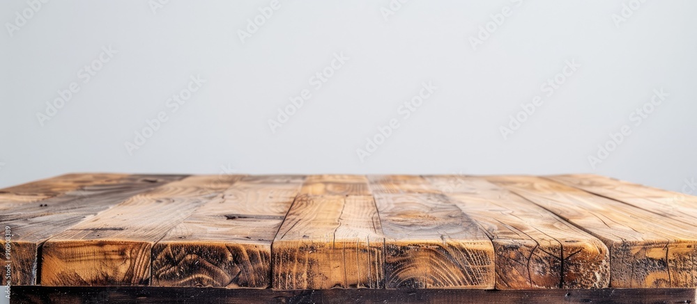 Poster A wooden table on a white background with copy space image