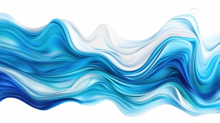 A bright lagoon blue meets a sleek, glasslike white, embodying the essence of tranquil tropical waters in a modern illustration.