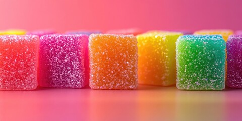 Colorful Gummy Bears Pink Background