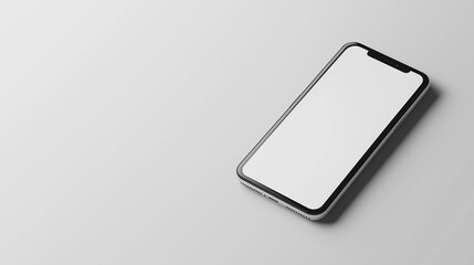 A smartphone with a blank screen on a white background. 