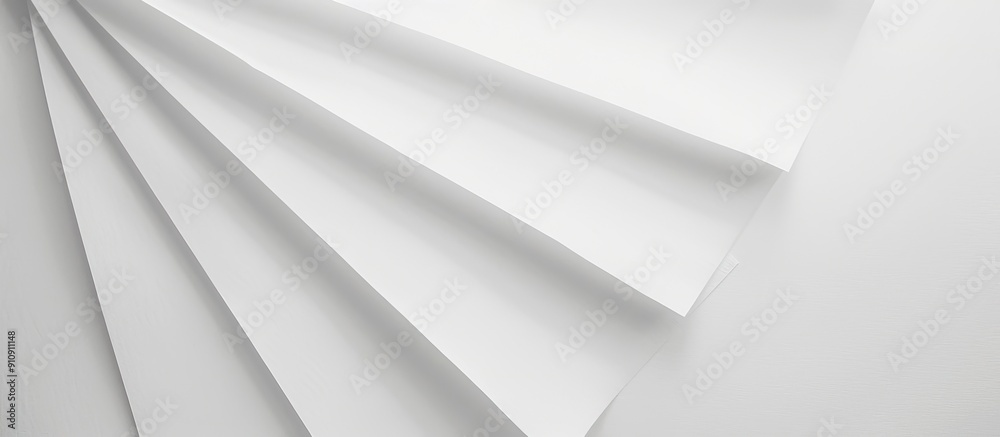 Aufkleber White paper sheets folded with copy space image against white backdrop