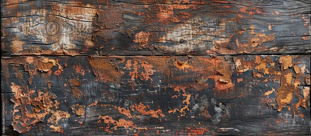 Aufkleber A textured surface with a painted copy space image on wood
