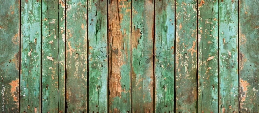 Poster utilize an aged green wooden backdrop for your copy space image