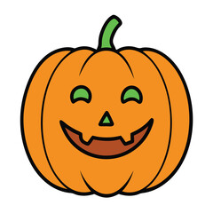 Minimalistic Halloween Pumpkin Doodle: Simple and Stylish Vector Art  illustration design