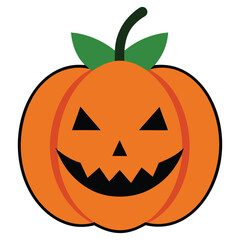 Minimalistic Halloween Pumpkin Doodle: Simple and Stylish Vector Art  illustration design