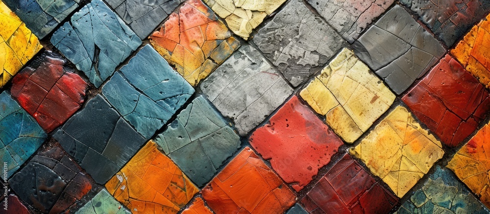Poster Abstract background texture of urban tiles with copy space image