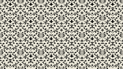 Seamless black floral pattern