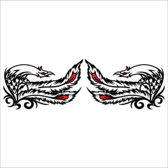 Two peacocks facing each other. It can be used as graphic design 