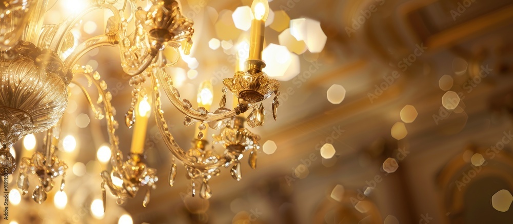Aufkleber luxurious chandelier design with ample copy space image