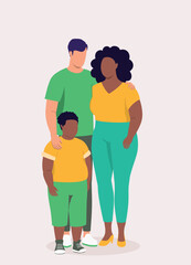 Portrait Of A Mixed Race Family With Chubby Little Son.
