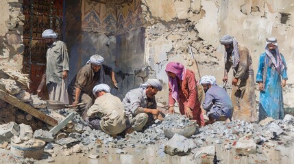 Reconstruction Efforts in a War-Torn City