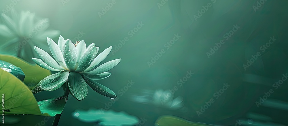 Poster green flower background with copy space image