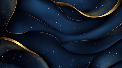 Obraz premium Abstract Navy Blue Background with Golden Accents