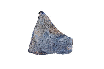 Raw sample of vesicular scoria rock stone in South Korea isolated on white background.