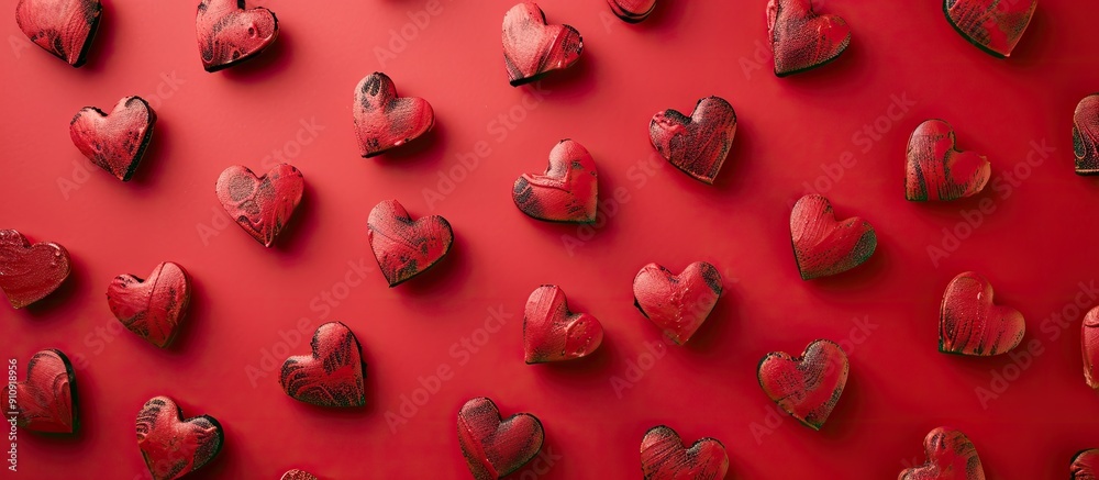 Aufkleber heart pattern on a valentine s day themed copy space image